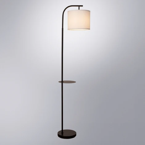 Торшер с полкой Arte Lamp Connor A4053PN-1BK (220V, выключатель)