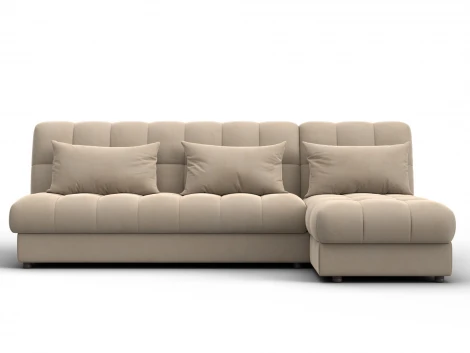 Диван угловой Лига-116 НПБ угол правый (ДСП,ЛДСП,Велюр/Бежевый) Лига Диванов 136951