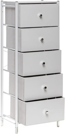 Комод Leset Нирита/Хайди, 5 ящиков, Белый (Сталь,Экокожа/Белый) арт.2500000209697