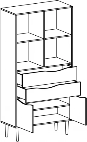 Стеллаж Like широкий ОГОГО (арт.344432), (ЛДСП/Коричневый)