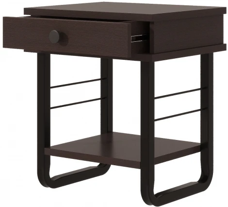 Тумба прикроватная ГРЕТА ММД 205 чёрный/венге, Форвард