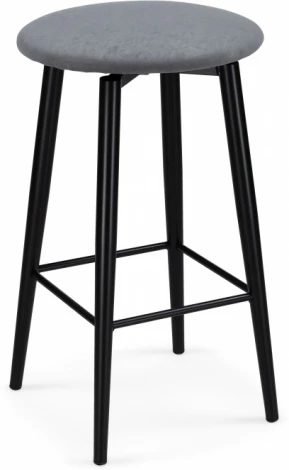 Барный стул Woodville Гангток крутящийся сильвер / черный матовый