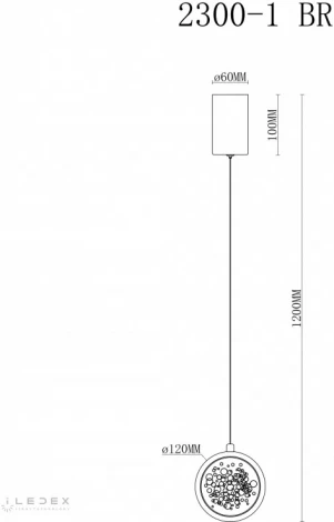 Подвесной светильник iLedex Sonos 2300-1 BR (на проводе, шар)