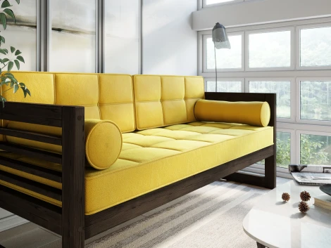 Диван Arsko прямой Сега Б венге велюр желтый