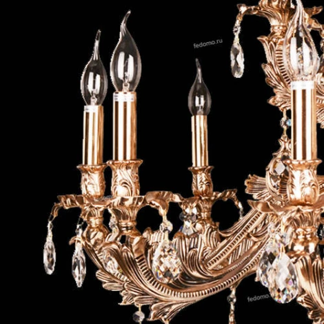 Подвесная большая люстра Omnilux Nureci OML-74903-18 (220V, подвески, на цепи, подсвечник, свеча)