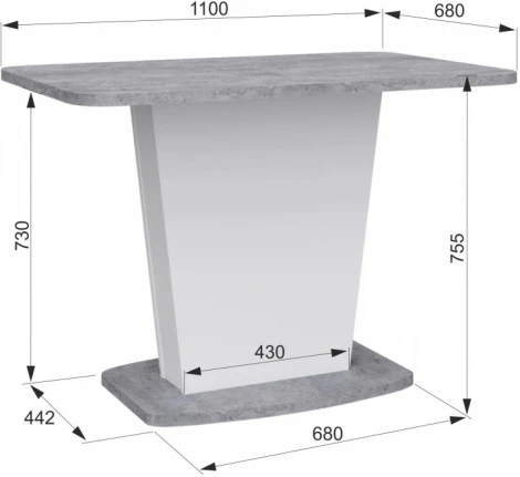 Кухонный стол Аквилон Woodville (Пластик,ЛДСП/Белый) арт.608569