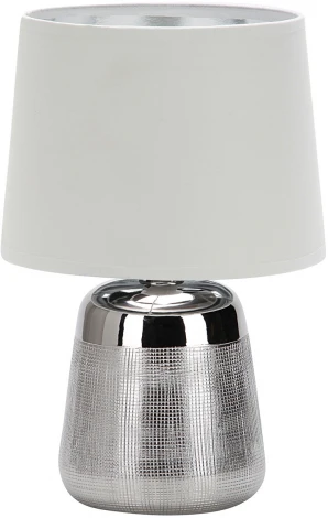Настольная лампа Escada Calliope 10199/L Chrome 1х40Вт Е14, металл/ткань, хром/белый