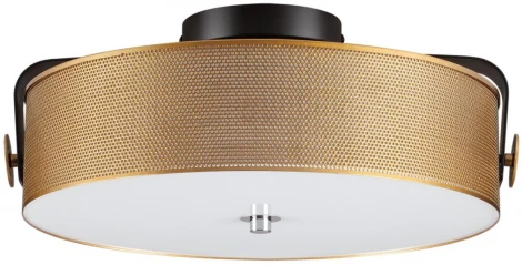 Потолочный светильник круглый Lumion Drumy 6597/40L черный, античная латунь/античная латунь металл/металл, стеклоLED 40W 4000К 220V (круглые)