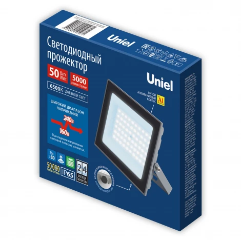 Прожектор уличный светодиодный 6500K серый Uniel ULF-F23-50W/6500K IP65 160-240V GREY