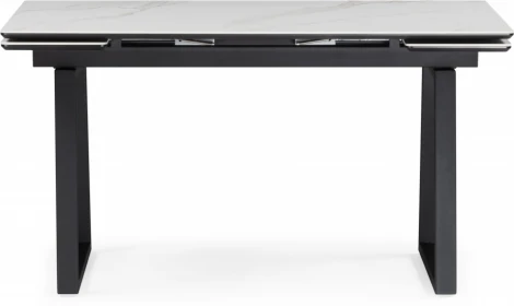 Керамический стол Notta Джек 140(200)х80 белый мрамор alpin white / черный арт.612899