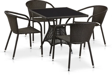 Комплект плетеной мебели T197BT/Y137C-W53 Brown (4+1) Afina