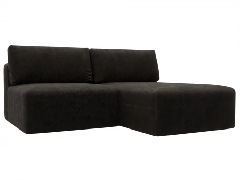 Диван угловой модульный Лига-060 НПБ угол универсальный (ЛДСП,Брус,Фанера/Пластик/Велюр/Коричневый) Лига Диванов 129511