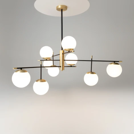 Потолочная люстра на штанге Maytoni Nostalgia MOD048PL-09G (220V, шарики)