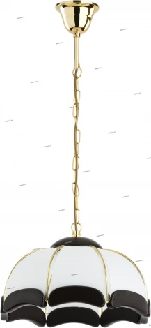 Подвес Alfa Sikorka Venge, 1 плафон, золото с белым и венге