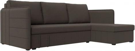 Диван угловой Слим правый угол (Коричневый/Рогожка) Лига Диванов арт.121148