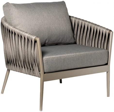 Кресло "Муза" серое 81,5*88,5*75см, оплетка"лента" Garda Decor арт.39AR-KRES-3691 SER