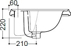 Раковина Kerasan Retro 103001D 62 см, встраиваемая, 3 отв.