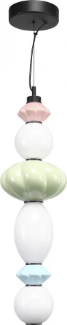 Подвесной светильник ST Luce Florentini SL6134.433.01 черный/розовый, зеленый, синий, опаловый LED 1*24W 3000K (220V, на тросе, бусы)