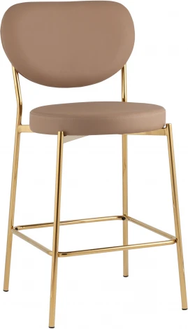 Стул полубарный Stool Group Барбара NEW экокожа бежевая золотые ножки УТ000036055