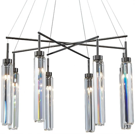 Подвесная люстра хрустальная Newport 4520 4524+4/S black glossy (220V, на проводе)