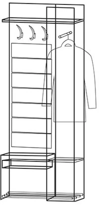 Прихожая с зеркалом Ольга Лофт 2, Дуб крафт золотой/Темно-серый, Ивару