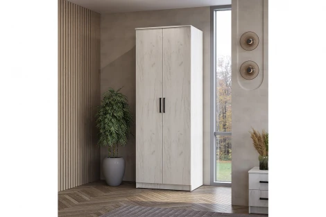 Шкаф БТС 2-х створчатый Фиеста, Дуб крафт белый