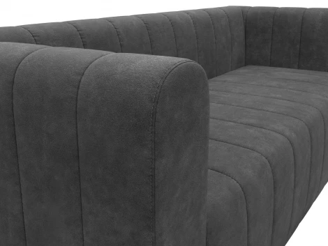 Диван прямой Лига-073 (ДСП,Фанера/Пластик/Велюр/Темно-серый) Лига Диванов 129986