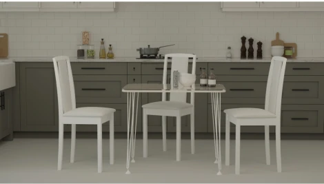 Стол стеклянный Хумфри белый 514796 Woodville