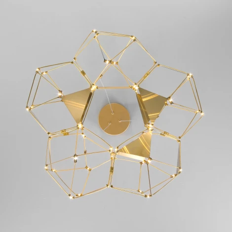 Подвесной светильник светодиодный Eurosvet Uma 90369/5 медь (220V, на тросе)