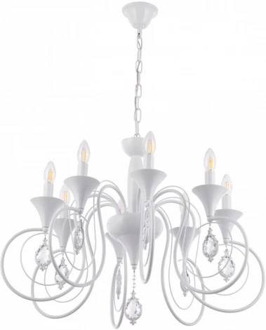 Подвесная люстра Arte Milano AM349920 349920/8 WT (220V, подвески, на цепи, подсвечник, свеча)
