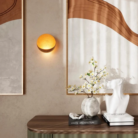 Настенный светильник Odeon Light Vela 7004/7WL золотой ice crack/акрил IP44 LED 12W Лм 3000K (220V, круглые)