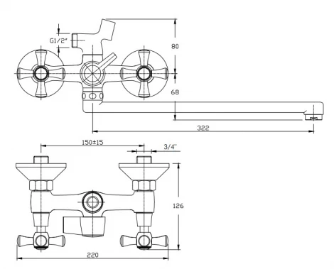 Смеситель Agger Retro A1921188 универсальный
