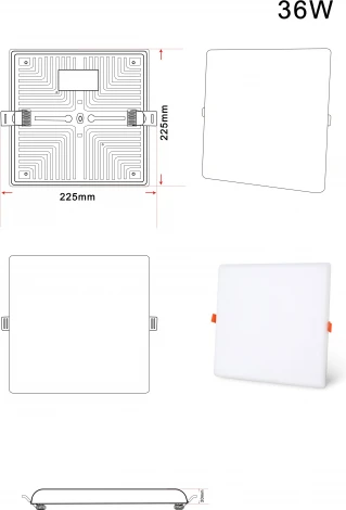 Встраиваемый светодиодный светильник Zortes Cloud ZRS.57794.36