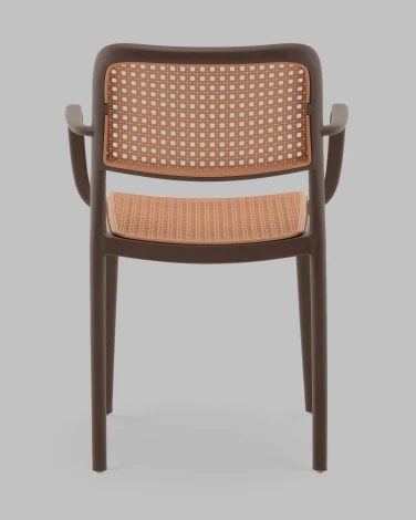 Стул Yona пластиковый с подлокотниками коричневый Stool Group арт.УТ000040843