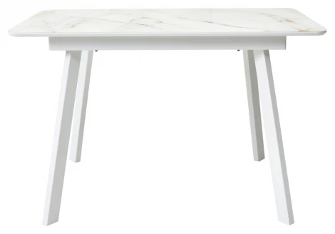 Стол АРУБА 140 нераздвижной АУРУМ, стекло/ БЕЛЫЙ каркас