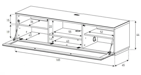 Тумба под телевизор Sonorous ST 160i BLK BLK BS