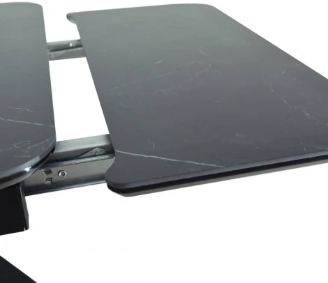 Стол Arthur раскладной 120-184x80x75см, керамогранит чёрный мрамор Greys Black, чёрный Bradex Home арт.RF 0677