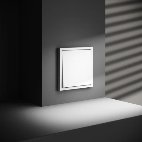 Проходной переключатель одноклавишный (белый матовый) Voltum S70 VLS010302