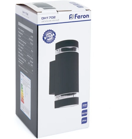 Настенный светильник Feron Сеул DH1702 48318 GU10 черный (220V, IP54)