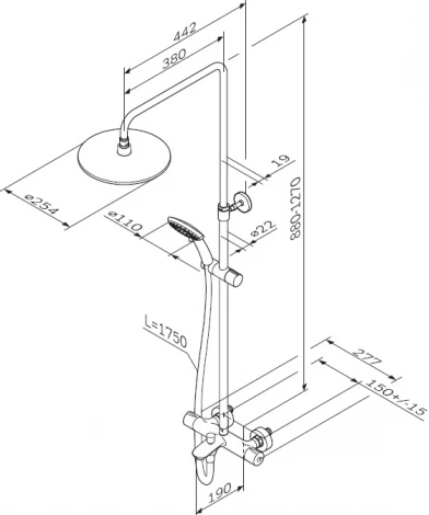 Душевая стойка Am.Pm Like F0780564