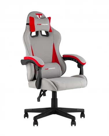 Кресло спортивное TopChairs Phantom ткань серо-красный арт.УТ000039472