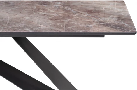 Стеклянный стол Woodville Ноттингем 180х90х74 карелия / черный 553544