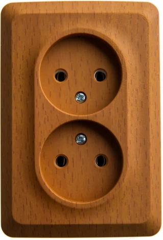 Розетка накладная двойная без заземления (бук) Systeme Electric Etude PA16-105T