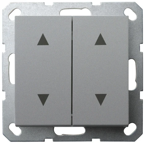 Выключатель жалюзи двухклавишный (алюминий) Jasmart G-Classic G3028S