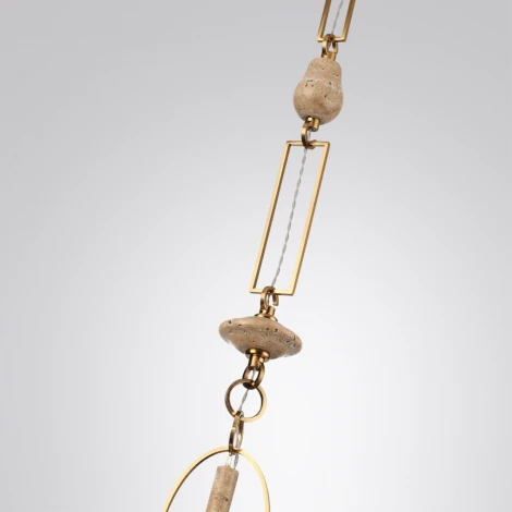 Подвесной светильник Odeon Light Krema 5441/1C сатинированн.латунь/прозрачн./металл/стекло/травертин/веревка G9 LED 6W (220V, подвески, на цепи)