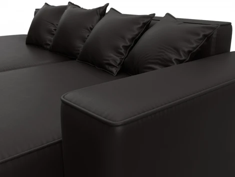 Диван угловой Лига-065 угол правый (ДСП/Пластик/Экокожа/Коричневый) Лига Диванов 129803