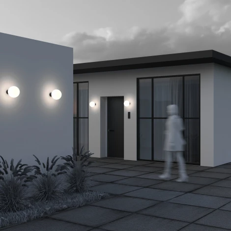 Настенный уличный светильник Maytoni Bold O598WL-01B1 (220V, шар, IP54)