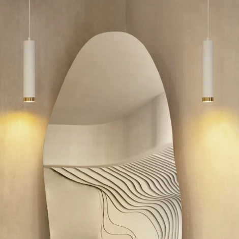 Подвесной светильник Wolta WSL-GU10/P09WG под лампу GU10 Белый / Золотой LINEA