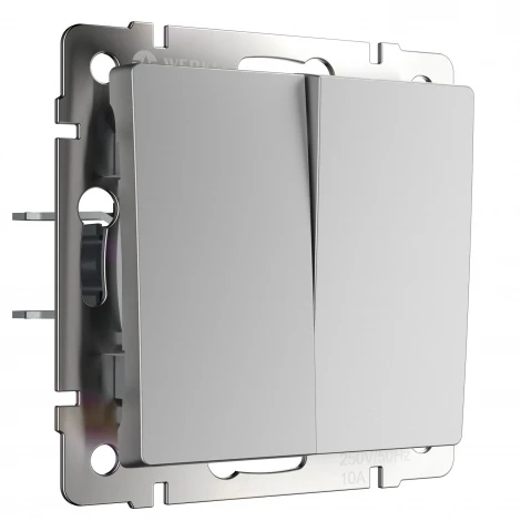 Выключатель двухклавишный Werkel W1120006 (серебряный)