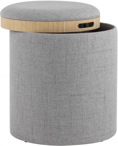 Пуф-столик с ящиком Хюгге S рогожка серый УТ000035338